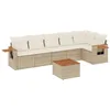 Image de vidaXL Salon de Jardin avec Coussins 7 pcs Beige résine tressée