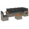Image de vidaXL Salon de Jardin avec Coussins 7 pcs, Canapés de Terrasse, Ensemble de Meubles de Patio, Mobilier d'Extérieur, Gris Résine Tressée