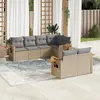 Image de vidaXL Salon de jardin avec coussins 7 pcs beige résine tressée