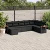 Image de vidaXL Salon de jardin 8 pcs avec coussins noir résine tressée
