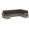 Image de vidaXL Salon de Jardin avec Coussins 8 pcs, Canapés de Terrasse, Ensemble de Meubles de Patio, Mobilier d'Extérieur, Gris Résine Tressée