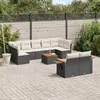Image de vidaXL Salon de jardin 10 pcs avec coussins noir résine tressée