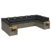 Image de vidaXL Salon de Jardin avec Coussins 10 pcs, Canapés de Terrasse, Ensemble de Meubles de Patio, Mobilier d'Extérieur, Gris Résine Tressée