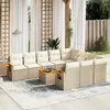 Image de vidaXL Salon de jardin 11 pcs avec coussins beige résine tressée