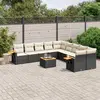 Image de vidaXL Salon de jardin 11 pcs avec coussins noir résine tressée