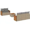Image de vidaXL Salon de Jardin avec Coussins 6 pcs, Canapés de Terrasse, Ensemble de Meubles de Patio, Mobilier d'Extérieur, Beige Résine Tressée