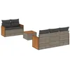 Image de vidaXL Salon de Jardin avec Coussins 6 pcs, Canapés de Terrasse, Ensemble de Meubles de Patio, Mobilier d'Extérieur, Gris Résine Tressée