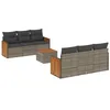 Image de vidaXL Salon de Jardin avec Coussins 7 pcs, Canapés de Terrasse, Ensemble de Meubles de Patio, Mobilier d'Extérieur, Gris Résine Tressée