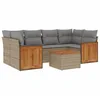 Image de vidaXL Salon de Jardin avec Coussins 7 pcs, Canapés de Terrasse, Ensemble de Meubles de Patio, Mobilier d'Extérieur, Beige Résine Tressée