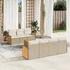 Image de vidaXL Salon de jardin avec coussins 8 pcs beige résine tressée
