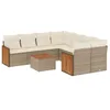 Image de vidaXL Salon de Jardin avec Coussins 9 pcs, Canapés de Patio, Ensemble de Meubles, Mobilier de Terrasse Extérieur, Beige Résine Tressée