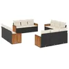 Image de vidaXL Salon de Jardin avec Coussins 12 pcs, Canapés de Terrasse, Ensemble de Meubles de Patio, Mobilier d'Extérieur, Noir Résine Tressée