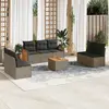 Image de vidaXL Salon de jardin 8 pcs avec coussins gris résine tressée