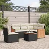 Image de vidaXL Salon de jardin 6 pcs avec coussins noir résine tressée