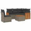 Image de vidaXL Salon de Jardin 6 pcs avec Coussins Gris résine tressée
