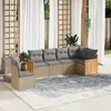Image de vidaXL Salon de jardin avec coussins 6 pcs beige résine tressée
