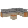 Image de vidaXL Salon de Jardin avec Coussins 8 pcs, Canapés de Terrasse, Ensemble de Meubles de Patio, Mobilier d'Extérieur, Beige Résine Tressée