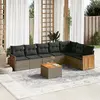 Image de vidaXL Salon de jardin 8 pcs avec coussins gris résine tressée