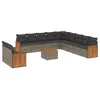 Image de vidaXL Salon de Jardin avec Coussins 12 pcs, Canapés de Terrasse, Ensemble de Meubles de Patio, Mobilier d'Extérieur, Gris Résine Tressée