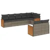 Image de vidaXL Salon de Jardin avec Coussins 8 pcs, Canapés de Patio, Ensemble de Meubles, Mobilier de Terrasse Extérieur, Gris Résine Tressée