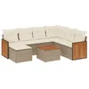 Image de vidaXL Salon de Jardin avec Coussins 8 pcs, Canapés de Patio, Ensemble de Meubles, Mobilier de Terrasse Extérieur, Beige Résine Tressée