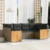 Image de vidaXL Salon de jardin 6 pcs avec coussins gris résine tressée