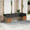 Image de vidaXL Salon de jardin avec coussins 7 pcs gris résine tressée