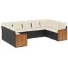 Image de vidaXL Salon de Jardin avec Coussins 9 pcs, Canapés de Patio, Ensemble de Meubles, Mobilier de Terrasse Extérieur, Noir Résine Tressée
