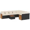 Image de vidaXL Salon de Jardin 10 pcs avec Coussins Noir résine tressée