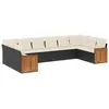 Image de vidaXL Salon de Jardin avec Coussins 10 pcs, Canapés de Patio, Ensemble de Meubles, Mobilier de Terrasse Extérieur, Noir Résine Tressée