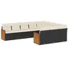 Image de vidaXL Salon de Jardin avec Coussins 10 pcs, Canapés de Patio, Ensemble de Meubles, Mobilier de Terrasse Extérieur, Noir Résine Tressée