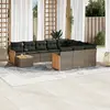 Image de vidaXL Salon de jardin 11 pcs avec coussins gris résine tressée