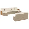 Image de vidaXL Salon de Jardin avec Coussins 10 pcs, Canapés de Patio, Ensemble de Meubles, Mobilier de Terrasse Extérieur, Beige Résine Tressée