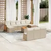 Image de vidaXL Salon de jardin 11 pcs avec coussins beige résine tressée