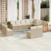 Image de vidaXL Salon de jardin avec coussins 12 pcs beige résine tressée