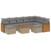 Image de vidaXL Salon de Jardin avec Coussins 10 pcs, Canapés de Patio, Ensemble de Meubles, Mobilier de Terrasse Extérieur, Beige Résine Tressée