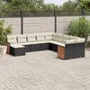 Image de vidaXL Salon de jardin 11 pcs avec coussins noir résine tressée