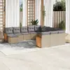 Image de vidaXL Salon de jardin avec coussins 12 pcs beige résine tressée