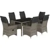 Image de vidaXL Ensemble à Manger de Jardin et Coussins 7 pcs Gris rotin, Ensemble de Salle à Manger d'extérieur, Meuble de Salle à Manger de Jardin, Table et chaises de Jardin