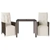 Image de vidaXL Ensemble de Bistro de Jardin 3 pcs Coussins Marron Poly rotin, Ensemble de Bistro de Jardin, Ensemble de Balcon, Ensemble de Meubles d'extérieur