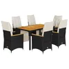 Image de vidaXL Ensemble de Bistro de Jardin 7 pcs Coussins Noir Poly rotin, Ensemble de Bistro de Jardin, Ensemble de Balcon, Ensemble de Meubles d'extérieur