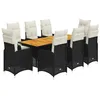Image de vidaXL Ensemble de Bistro de Jardin 9 pcs Coussins Noir Poly rotin