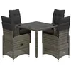 Image de vidaXL Ensemble de Bistro de Jardin 5 pcs Coussins Gris Poly rotin