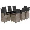 Image de vidaXL Ensemble de Bistro de Jardin 9 pcs Coussins Gris Poly rotin