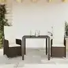 Image de vidaXL Ensemble de bistro de jardin 3 pcs coussins marron poly rotin