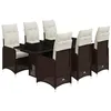 Image de vidaXL Ensemble de Bistro de Jardin 7 pcs Coussins Marron Poly rotin