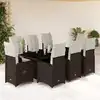 Image de vidaXL Ensemble de bistro de jardin 9 pcs coussins marron poly rotin