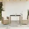 Image de vidaXL Ensemble de bistro de jardin 3 pcs coussins beige poly rotin
