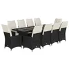 Image de vidaXL Ensemble de Bistro de Jardin 11 pcs Coussins Noir Poly rotin, Ensemble de Bistro de Jardin, Ensemble de Balcon, Ensemble de Meubles d'extérieur