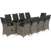 Image de vidaXL Ensemble de Bistro de Jardin 11 pcs Coussins Gris Poly rotin, Ensemble de Bistro de Jardin, Ensemble de Balcon, Ensemble de Meubles d'extérieur